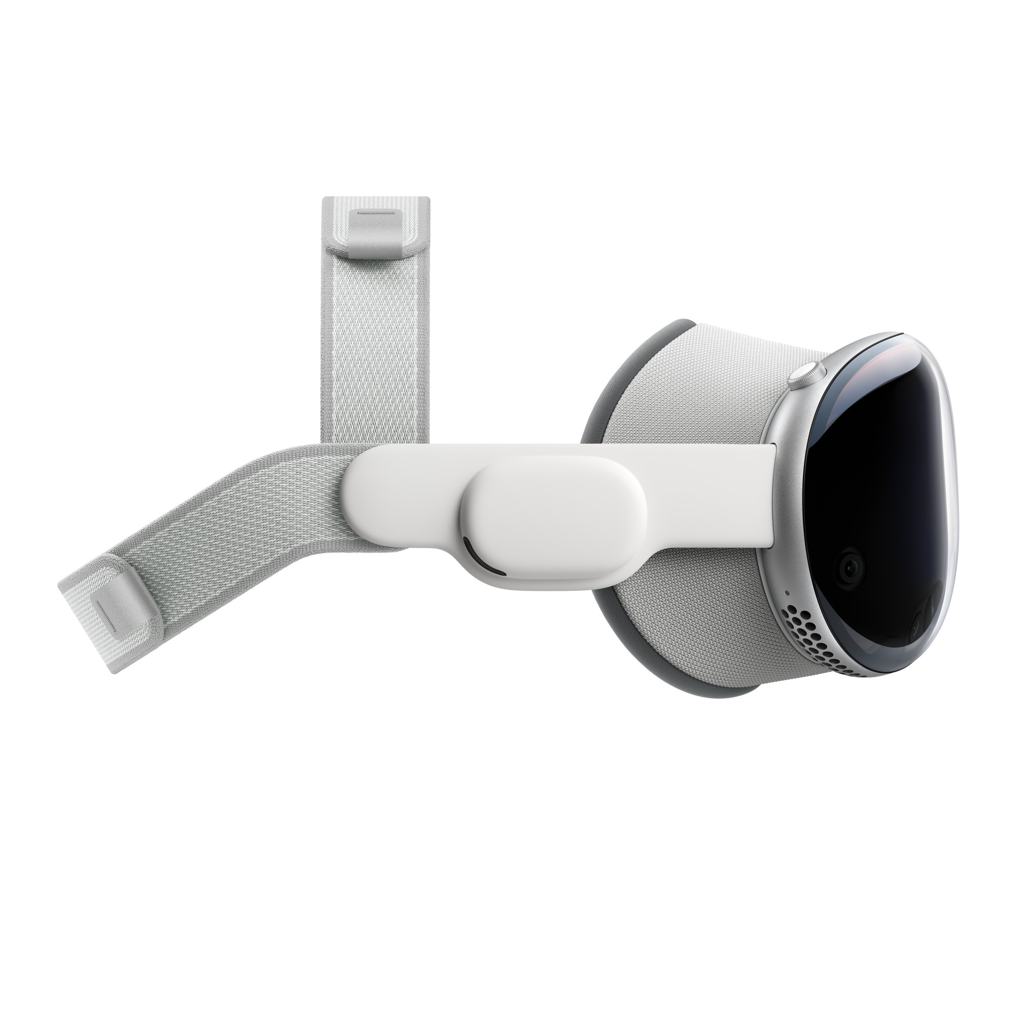 Внешняя сторона, Apple Vision Pro в сборе с световым уплотнением, аудиоремешком и Dual Loop Band